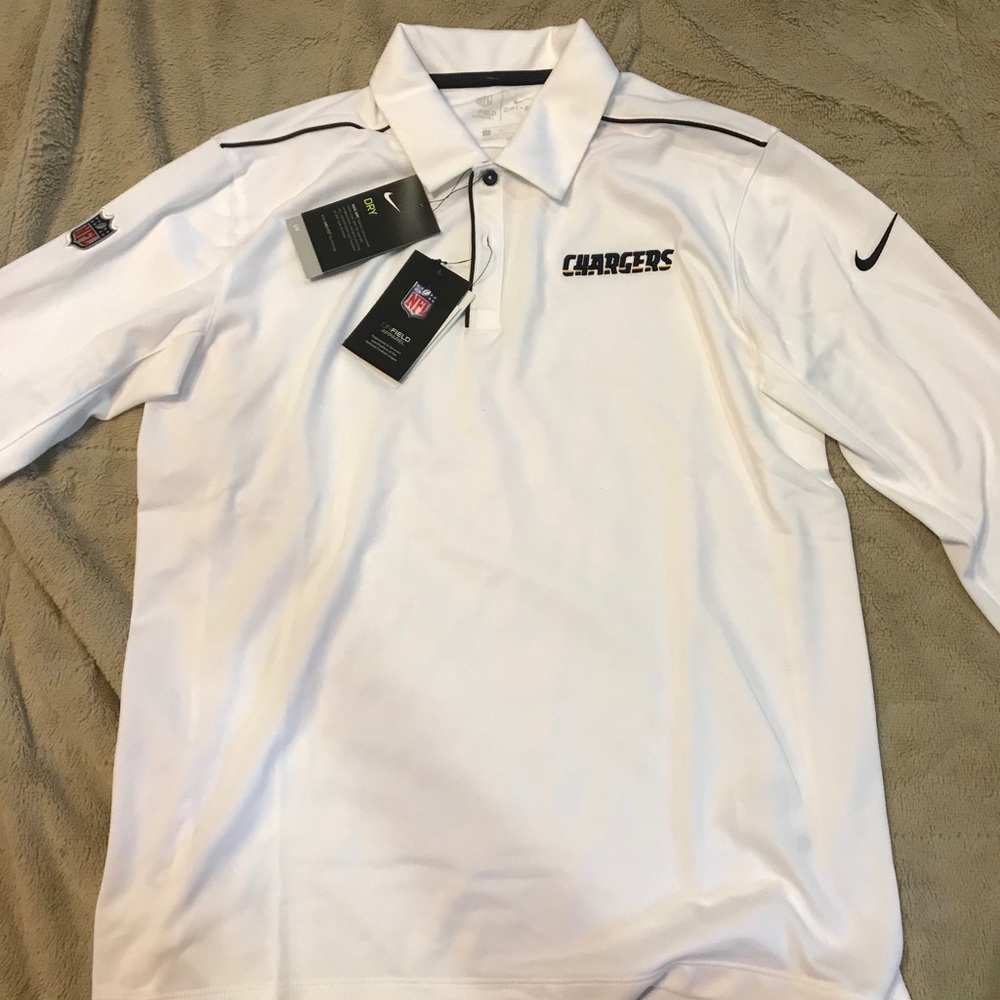 NFL Chargers On Field Long Sleeve Collared Shirt